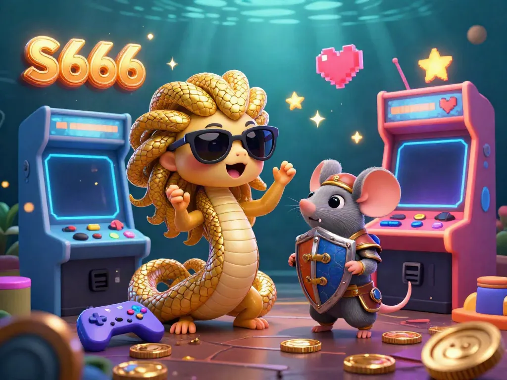 Experience the excitement of gaming with S666 in this vibrant 3D casino scene featuring unique characters.
