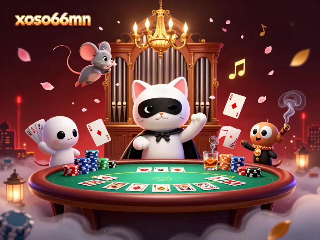 Experience the thrill of xoso66mn with a vibrant 3D casino scene featuring dynamic gaming elements.