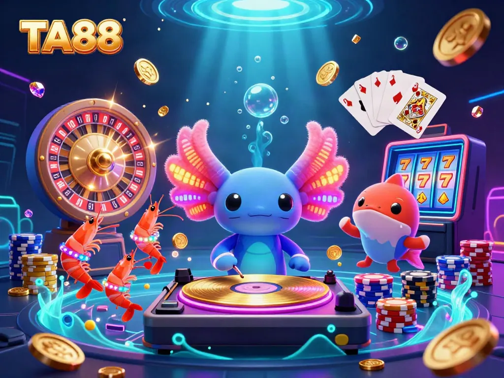 Experience the vibrant energy of TA88 with colorful casino-themed underwater elements.