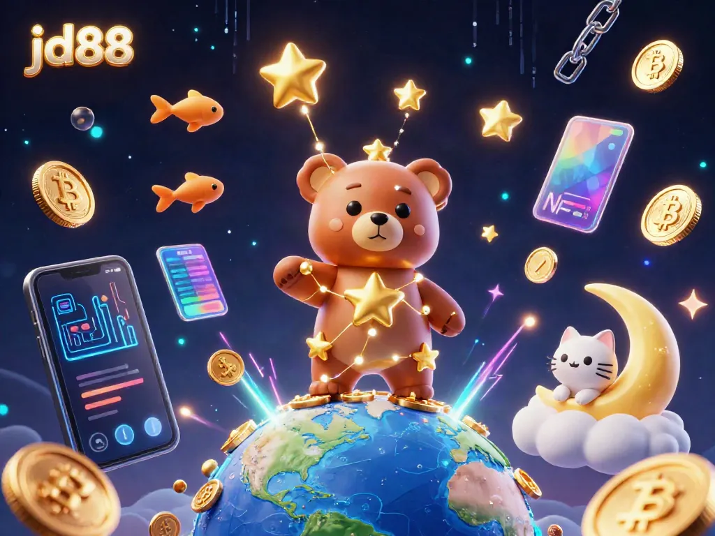 Play the thrilling games at jd88 while discovering a magical world with a constellation bear and coins.