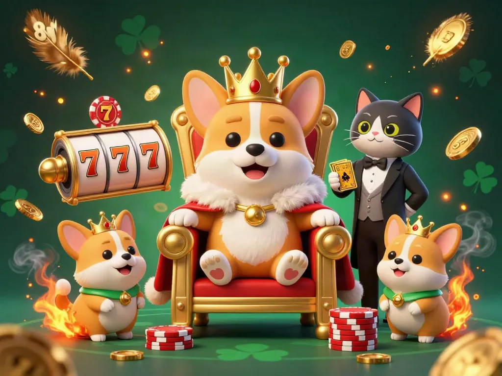 Engage with the vibrant and festive world of 88i slots, featuring a royal corgi and dynamic gaming elements.