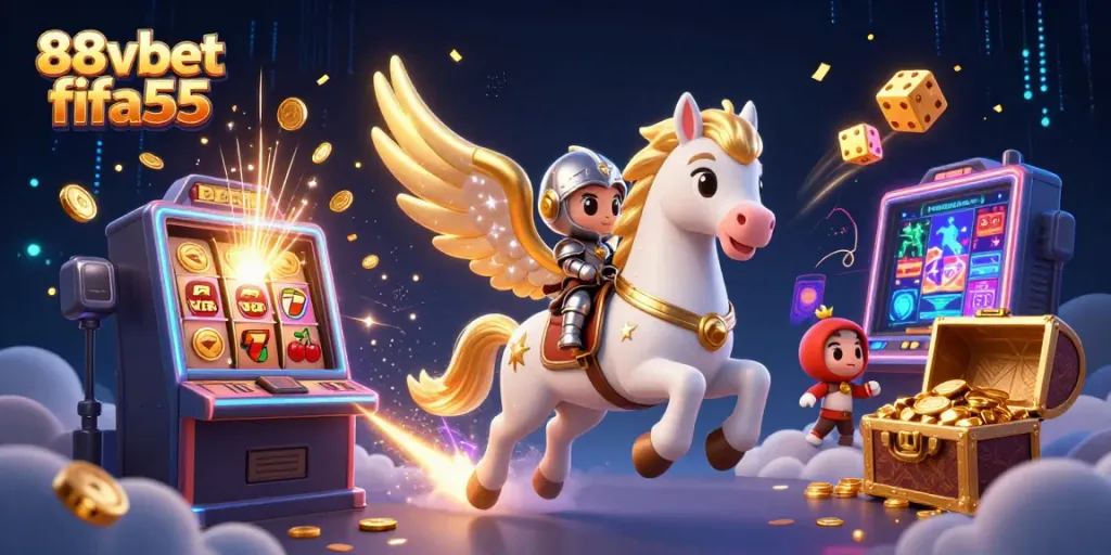 Experience thrilling wins with the 88vbet fifa55 as fantasy characters encounter a vibrant casino.