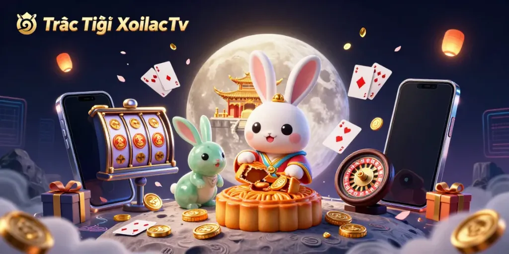 Experience the excitement of Trực Tiếp XoilacTv with colorful gaming elements and vibrant characters.