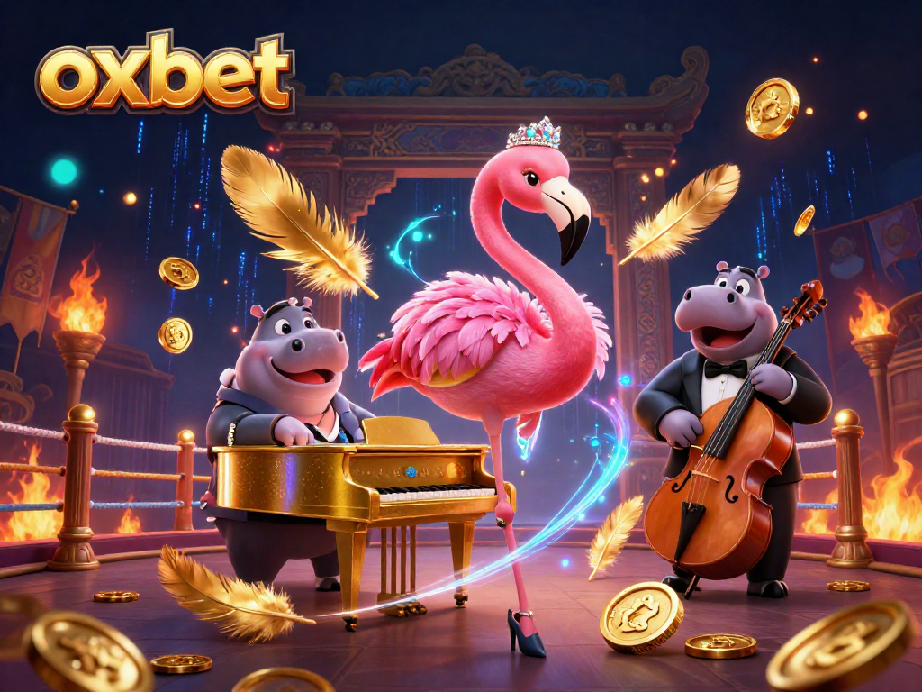 Experience thrilling gameplay with oxbet as vibrant cartoon characters entertain in a dazzling casino scene.