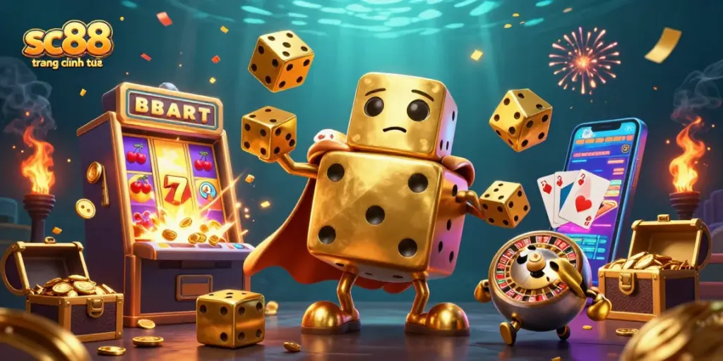 Play exciting games at sc88 trang chính thức with golden dice, scatter symbols, and engaging casino elements.