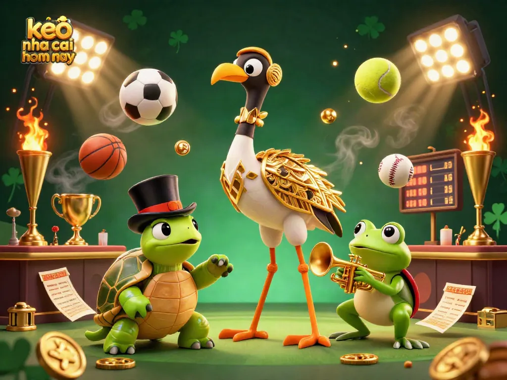 Bet on keo nha cai hom nay with thrilling sports action and lively characters in this dynamic illustration.