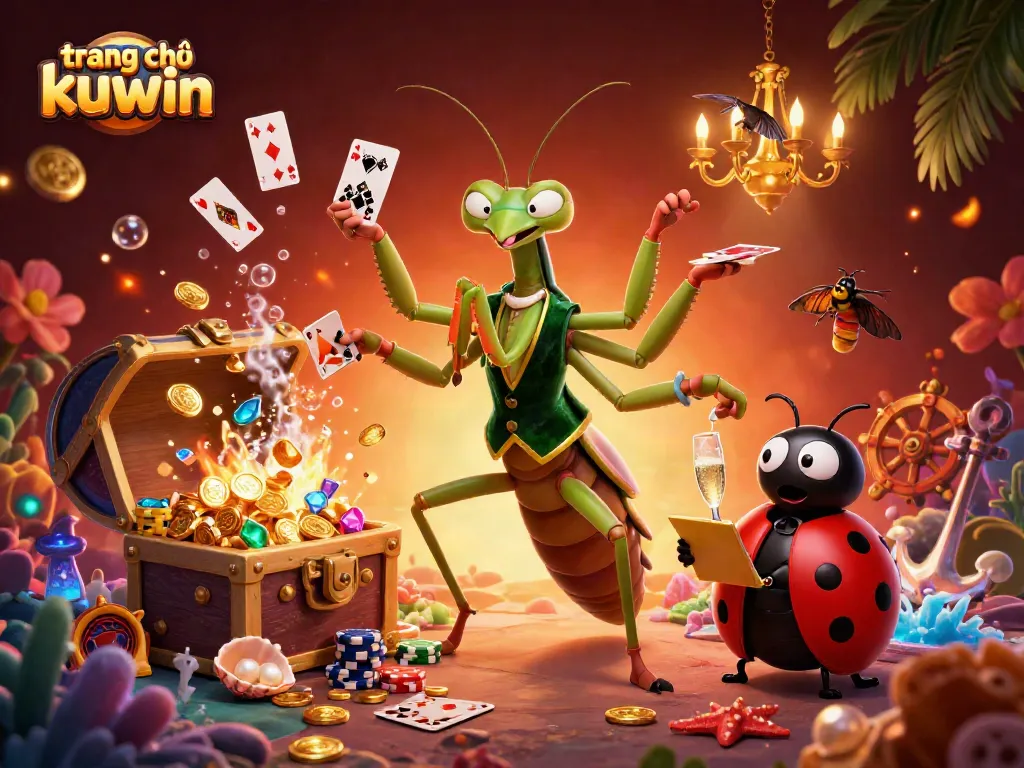 Experience the excitement of trang chủ kuwin with vibrant 3D illustrations of casino games.
