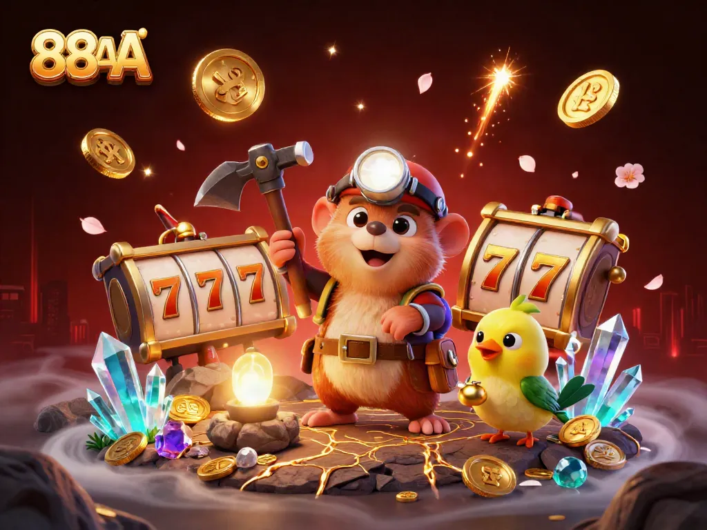 Join the excitement at 88AA, featuring a treasure-hunting mole in a vibrant casino-themed scene.