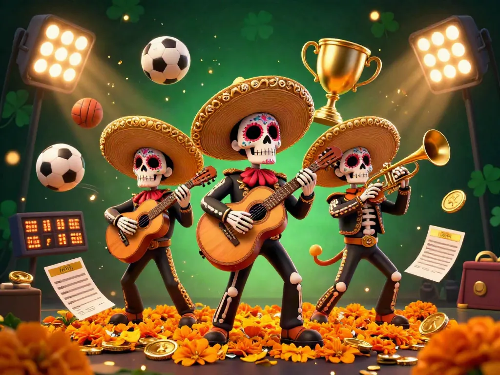 Experience thrilling sports action with 78win, featuring a vibrant mariachi band amid dynamic gaming elements.