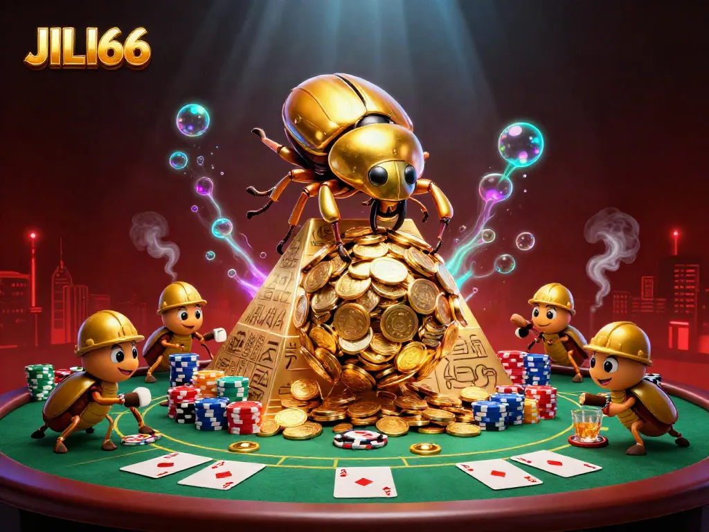 Engage in thrilling casino action with JILI66's vibrant 3D illustration of gameplay.