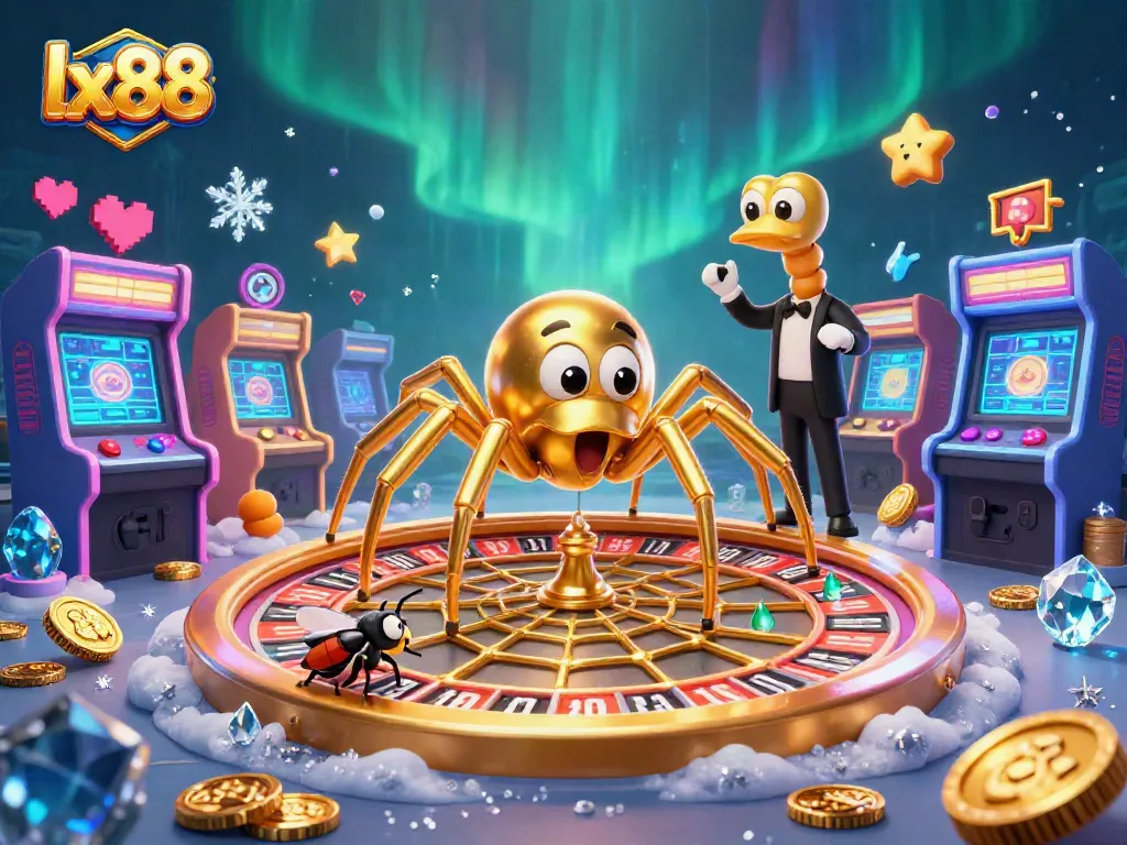 Place bets in the exciting lx88 casino adventure with a golden spider and centipede croupier.