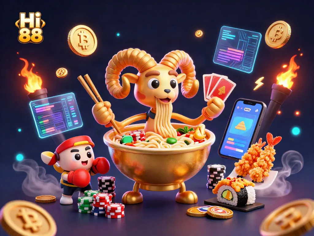 Engage with Hi 88's thrilling casino experience featuring dynamic characters and vibrant elements.