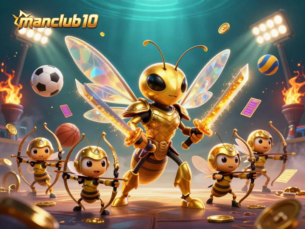 Experience thrilling action with manclub10, showcasing a dynamic competition scene filled with vibrant sports elements.