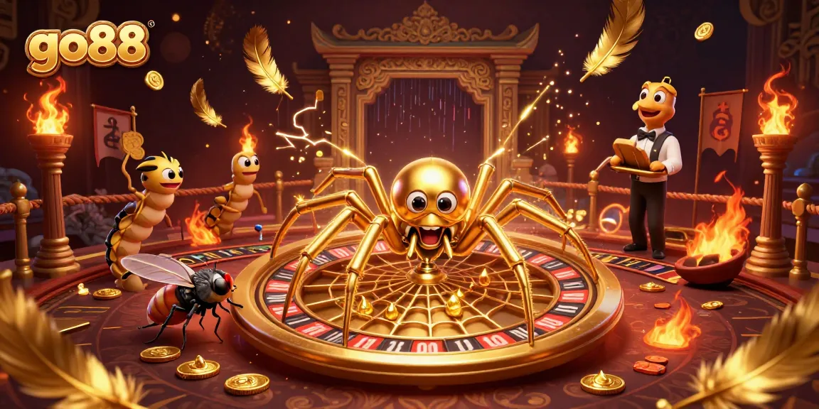 Experience thrilling gameplay at go88 with an engaging roulette wheel and vibrant casino elements.